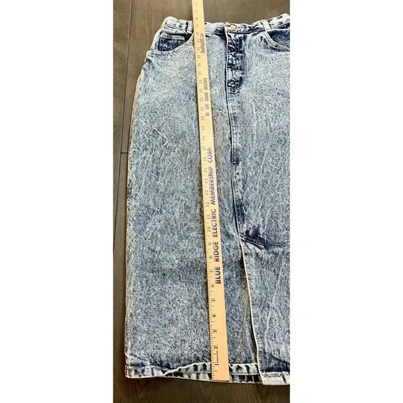 Vtg 80s Calvin By Calvin Klein Jean Skirt Stone Wash Size 11/12 EUC Made In USA - Picture 8 of 11